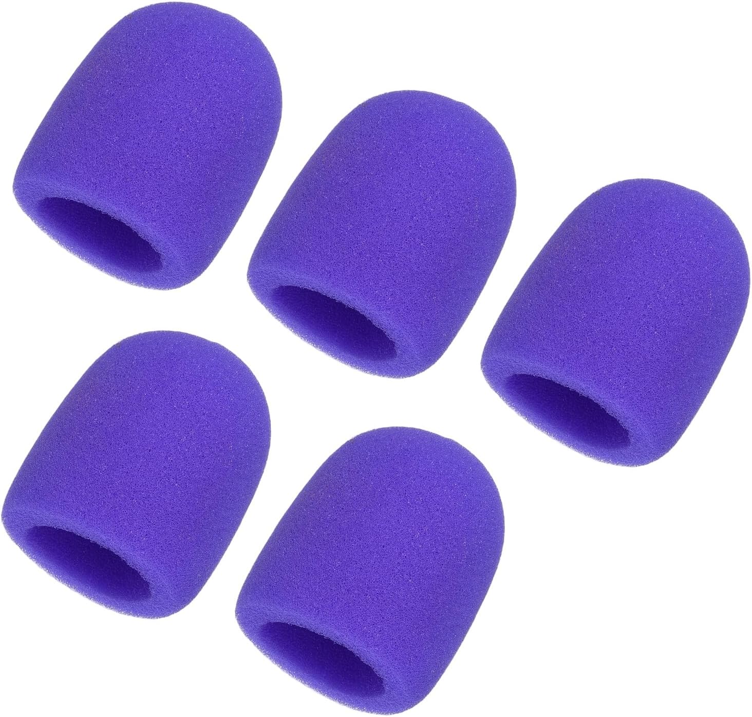 Foam Microphone Windscreen, Mic Cover Handheld Microphone Windscreen Cover Filter - Fitting for (KTV Broadcasting - Recording Studio - Dance Radio), 5 Pack & 3" & Purple