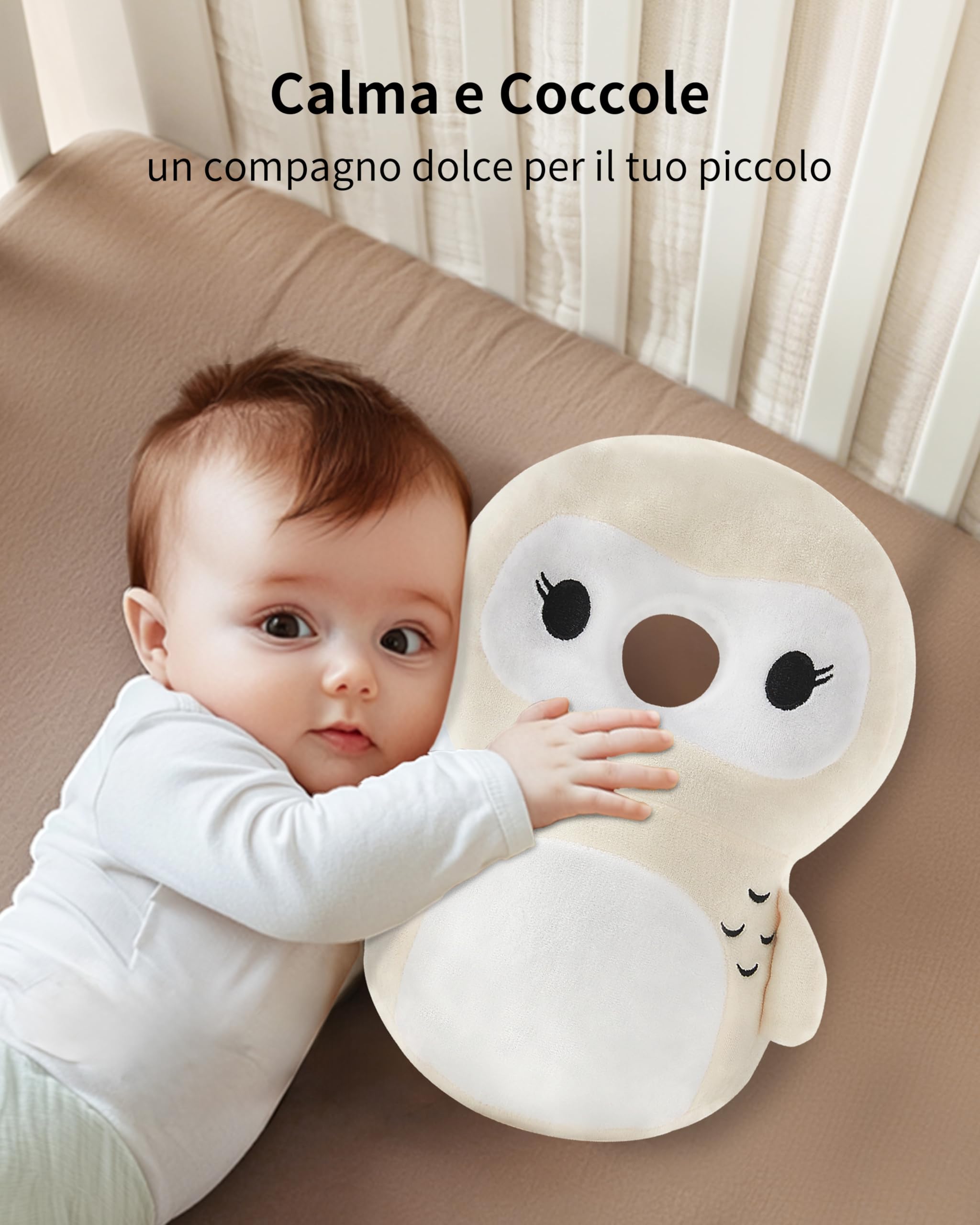 Fortella Protezione Testa Zaino Bambino Anticaduta Primi Passi 5-24M, Zainetto Protettivo Sicurezza Camminare, con Calzini e Ginocchiere Gufo