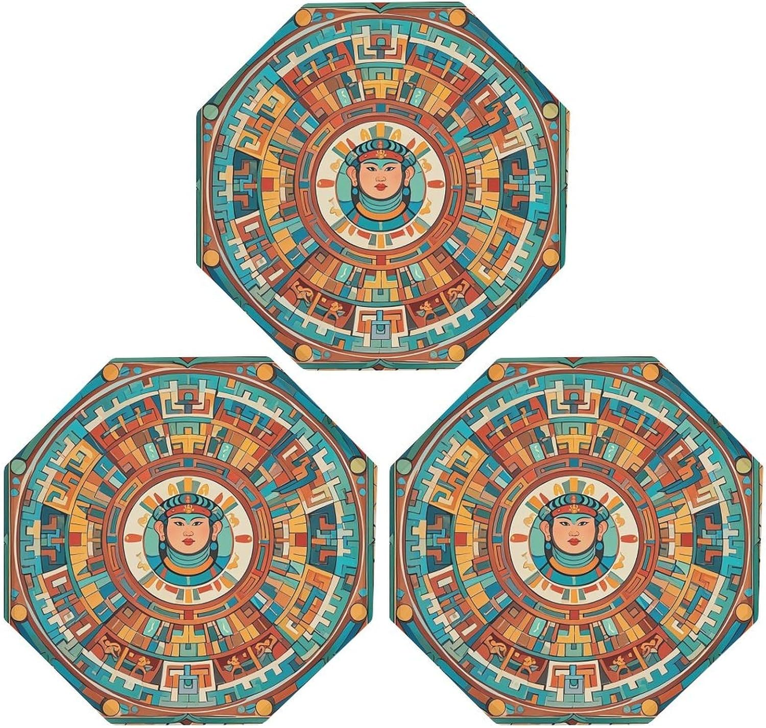 Ctagon Metal Sign for Home, Modern Display Plate for Kitchen, Patterns of Ancient Civilization Figures Plates Accent Hanging Wall Decorations 3PCS for Living Room, Bedroom, Hallway, Hotel