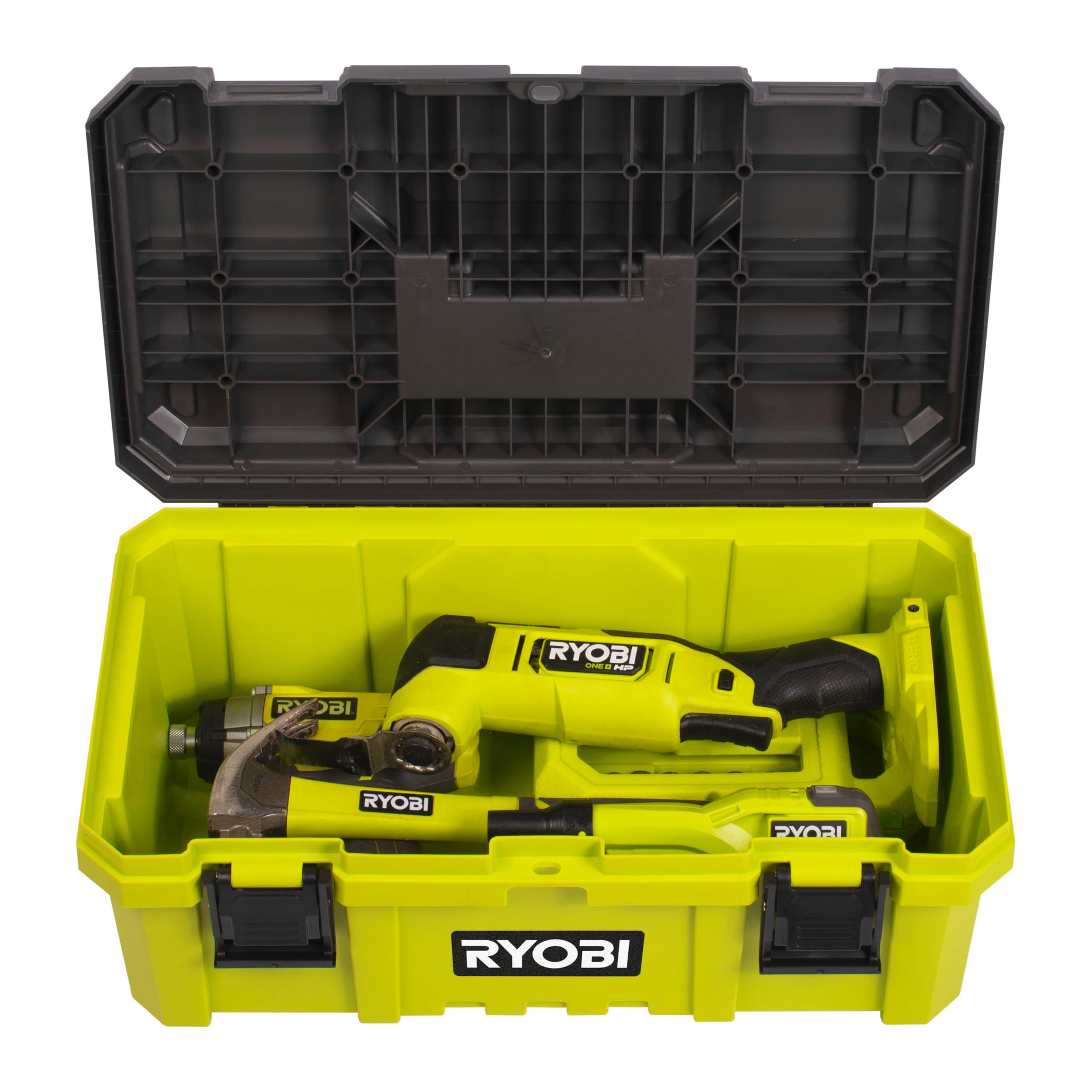 RYOBI RSTB19 skrzynka narzędziowa - pojemność 27 l, metalowe mocowania, idealna do majsterkowania, skrzynka narzędziowa z przechowywaniem, praktyczna i solidna