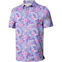 Mens Golf Shirts Short Sleeve Funny Print Golf Polo Shirts for Men Lightweight Dry Fit Quick Dry Collared Golf Polos