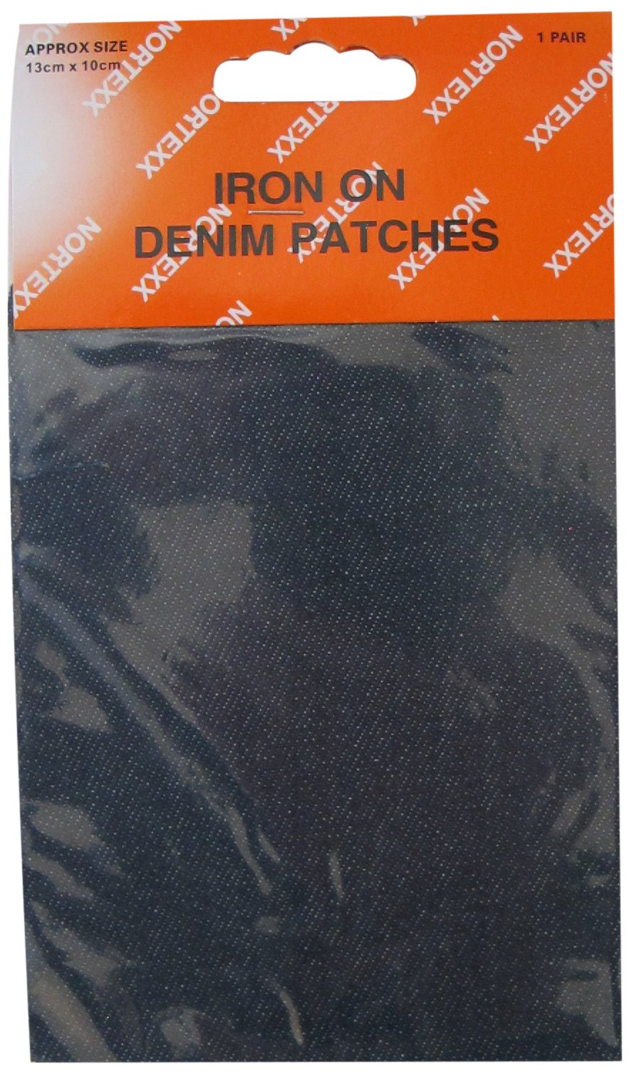 Nortexx Iron on Clothing Patches, Pair of 1, Dark Denim