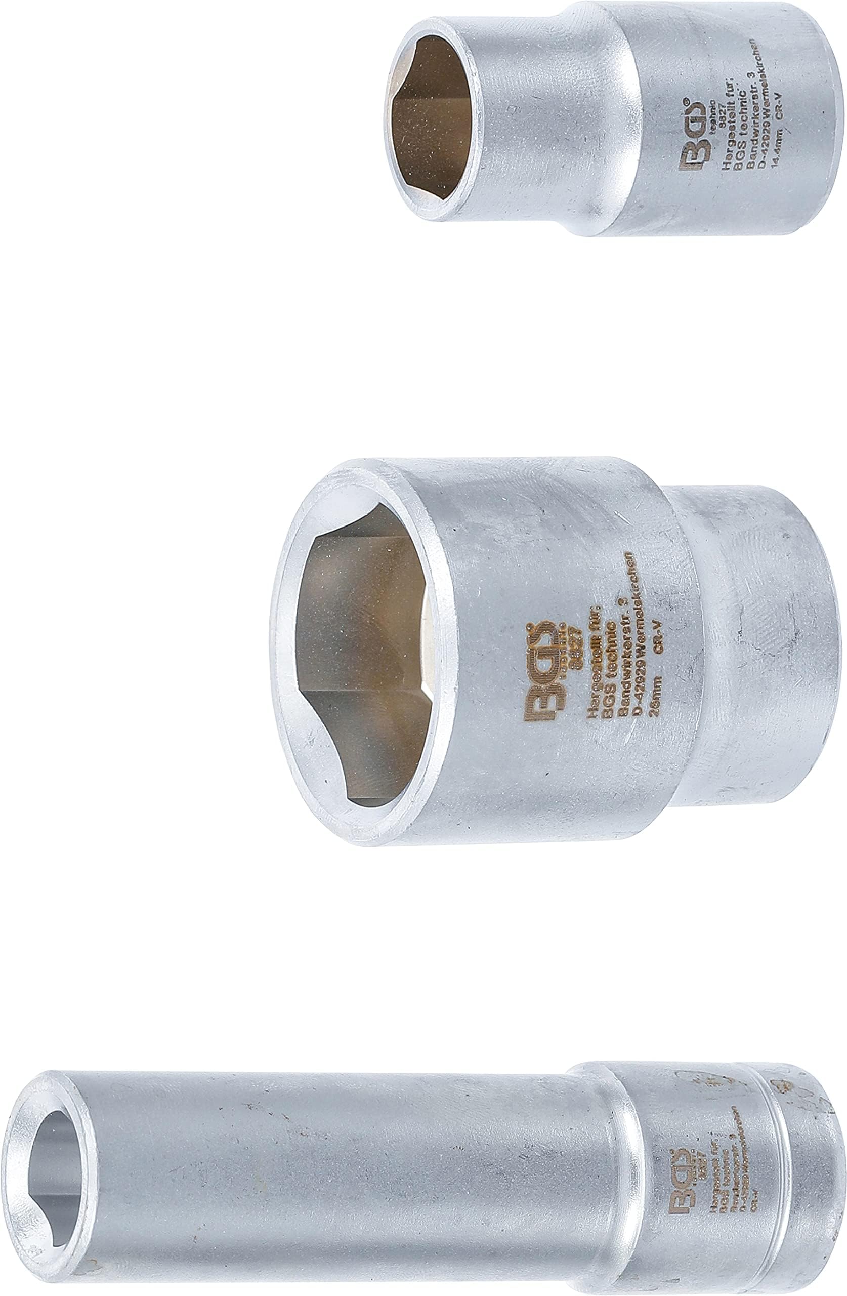 Jeu De 2 Douilles BGS Pour Pompes à Injection Bosch - 3 Pans - 7 Et 12,6 Mm - Neuf Sous Emballage