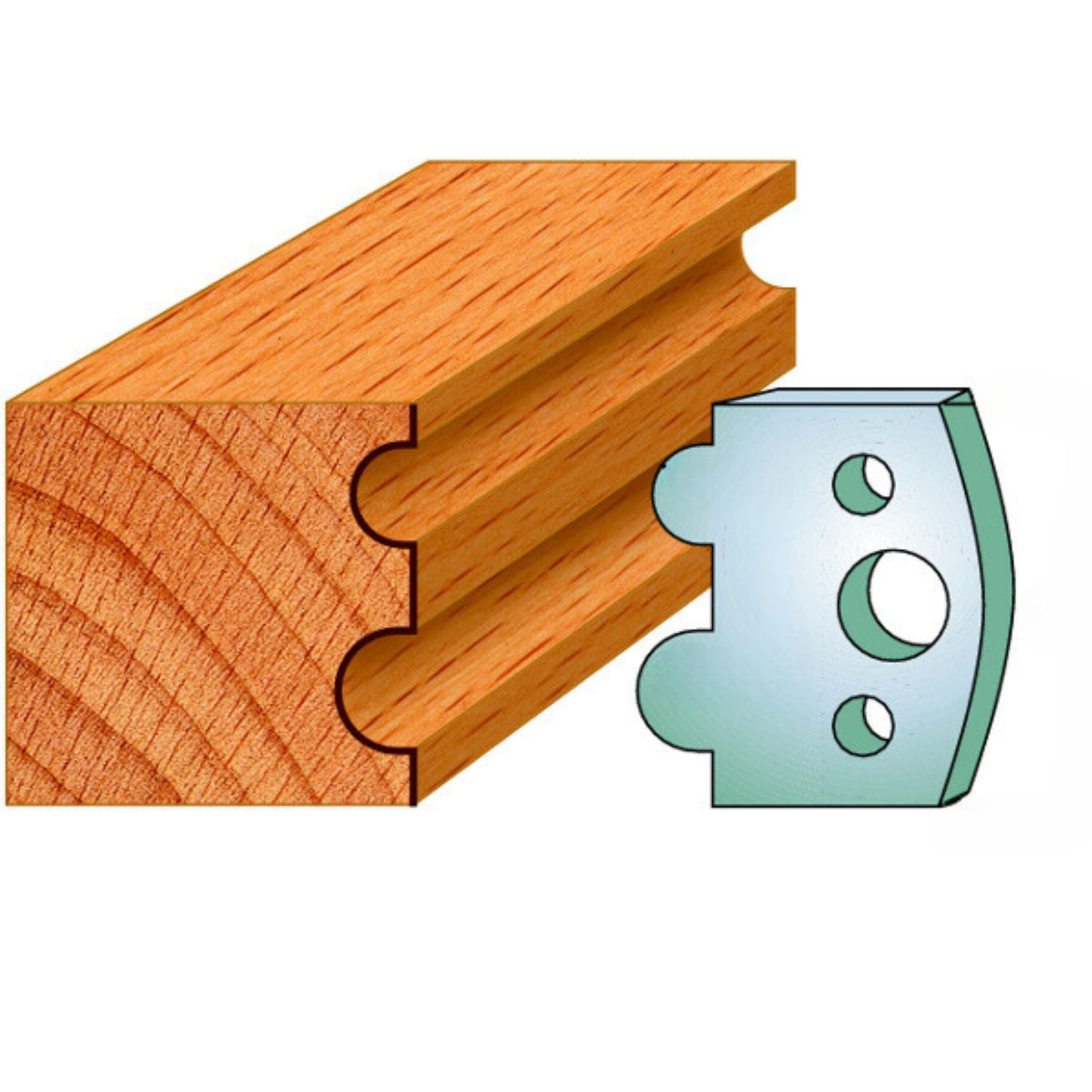 40mm Euro Spindle Moulder Cutters and Limiters - Profile 030 Profile Knives and Limiters (2 Knives and 2 Limiters) Made by Xcalibur Tooling