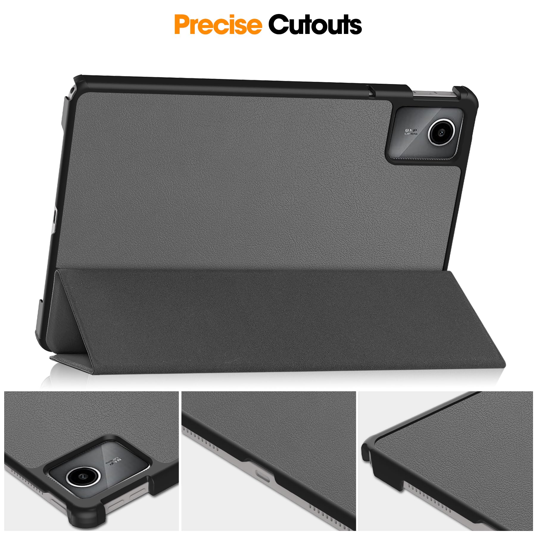 Cover per Lenovo Tab M11 2024 11 inches custodie+1 Pezzi Vetro Temperato,Gomma Protezione Protettivo,Ultra Sottile Antiurto Anti-Graffio TPU Flessibile Case-Grey