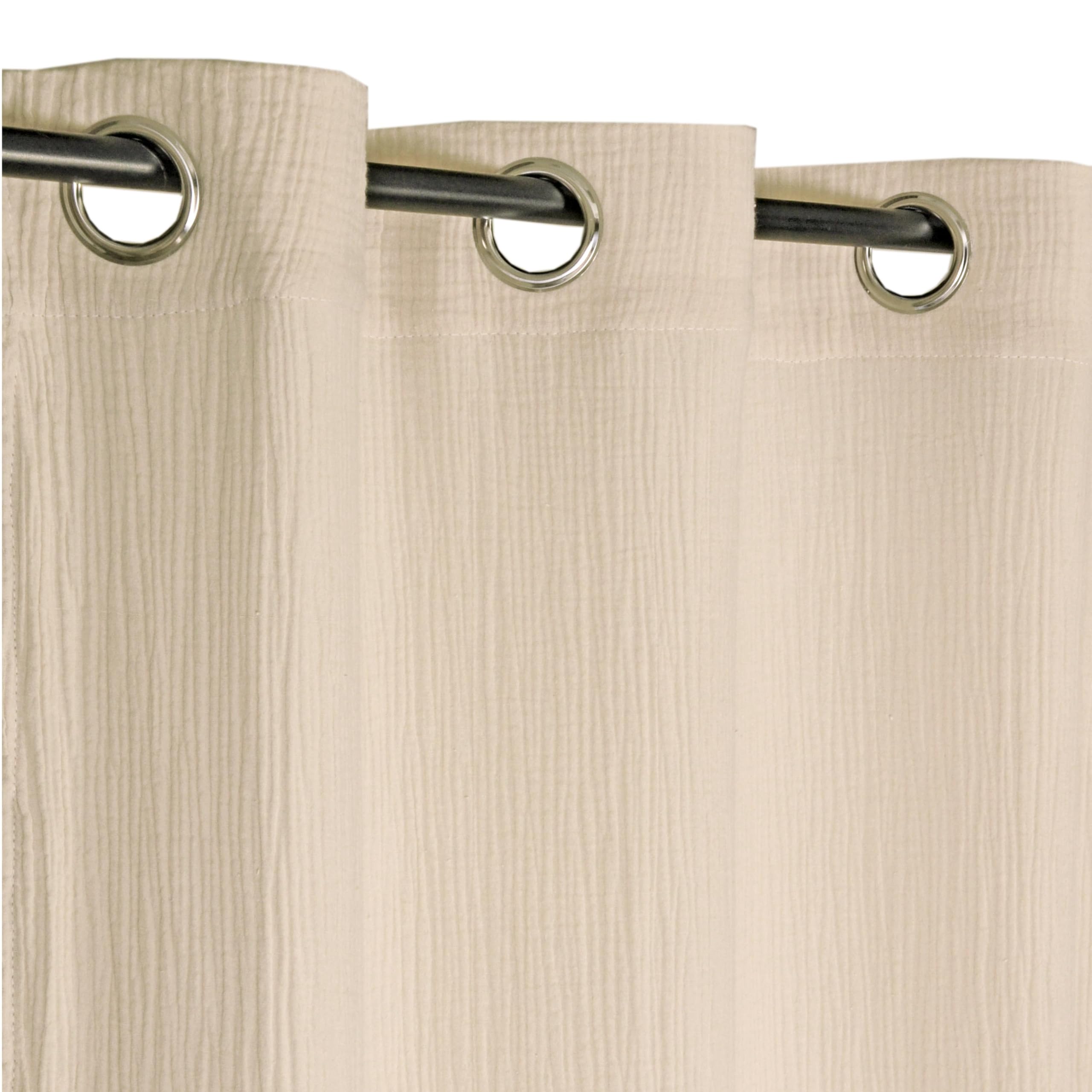 Atout Ciel Tenda in doppia garza di cotone con occhielli 130 x 240 cm beige