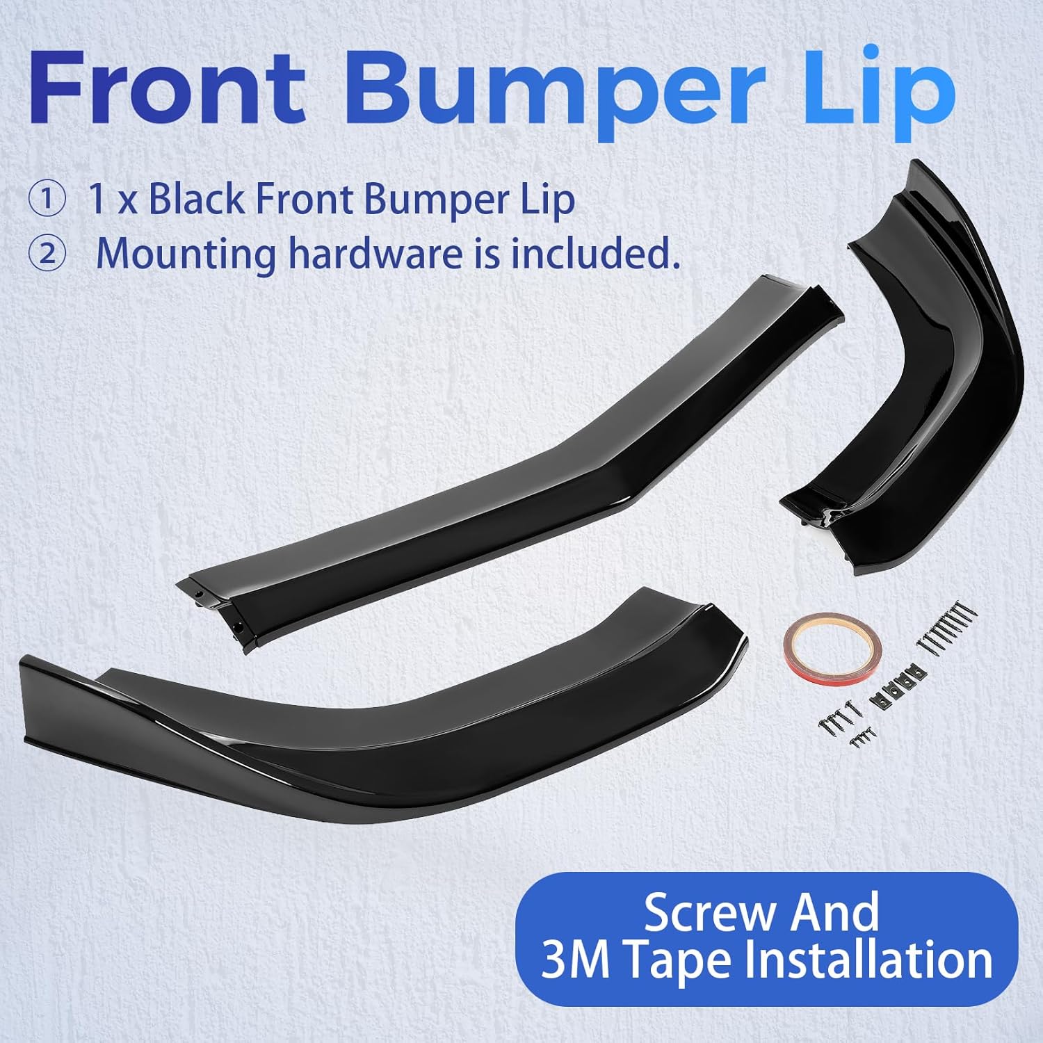 HECASA 3Pcs Front Bumper Lip Compatible with 2011-2014 Dodge Charger SRT Model Spoiler Splitter Body Kit Black Painted