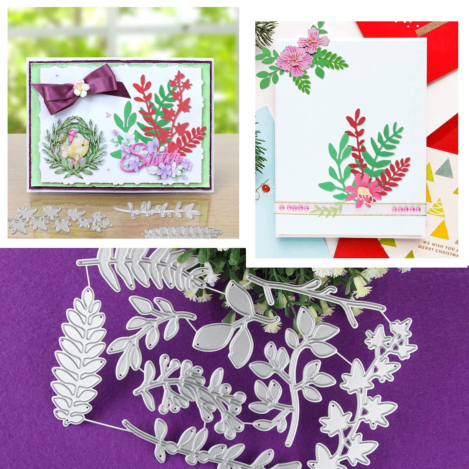 Set 13 Fustelle Metallo A Forma Di Gatto E Fiori - Per Scrapbooking, Carta, Biglietti Fai Da Te - Foto 2