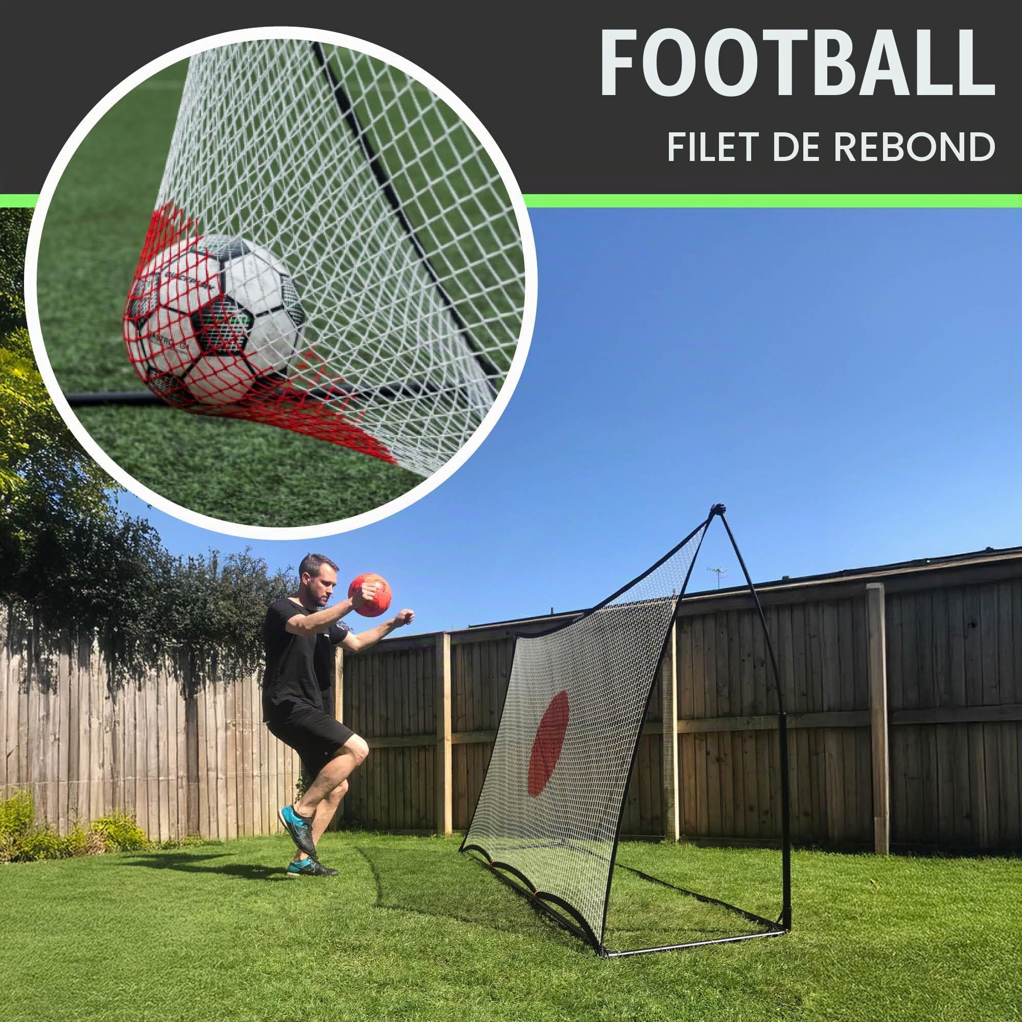 QUICKPLAY Spot Rebondisseur de Foot | Entrainement Ballon Multisport - Application d’Entrainement eCOACHE | Filet Rebondisseur de Ballon pour Le Contrôle et la Précision (3 Tailles)…