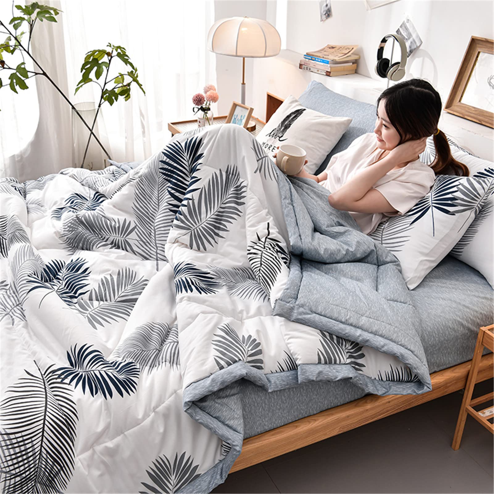 DZYP Edredón Verano De Microfibra Fino Edredon Nórdico Cama Ligero Reversible Suave Cómoda Manta Transpirable Y Hipoalergénico Lavable (Patrón 10,150x200cm