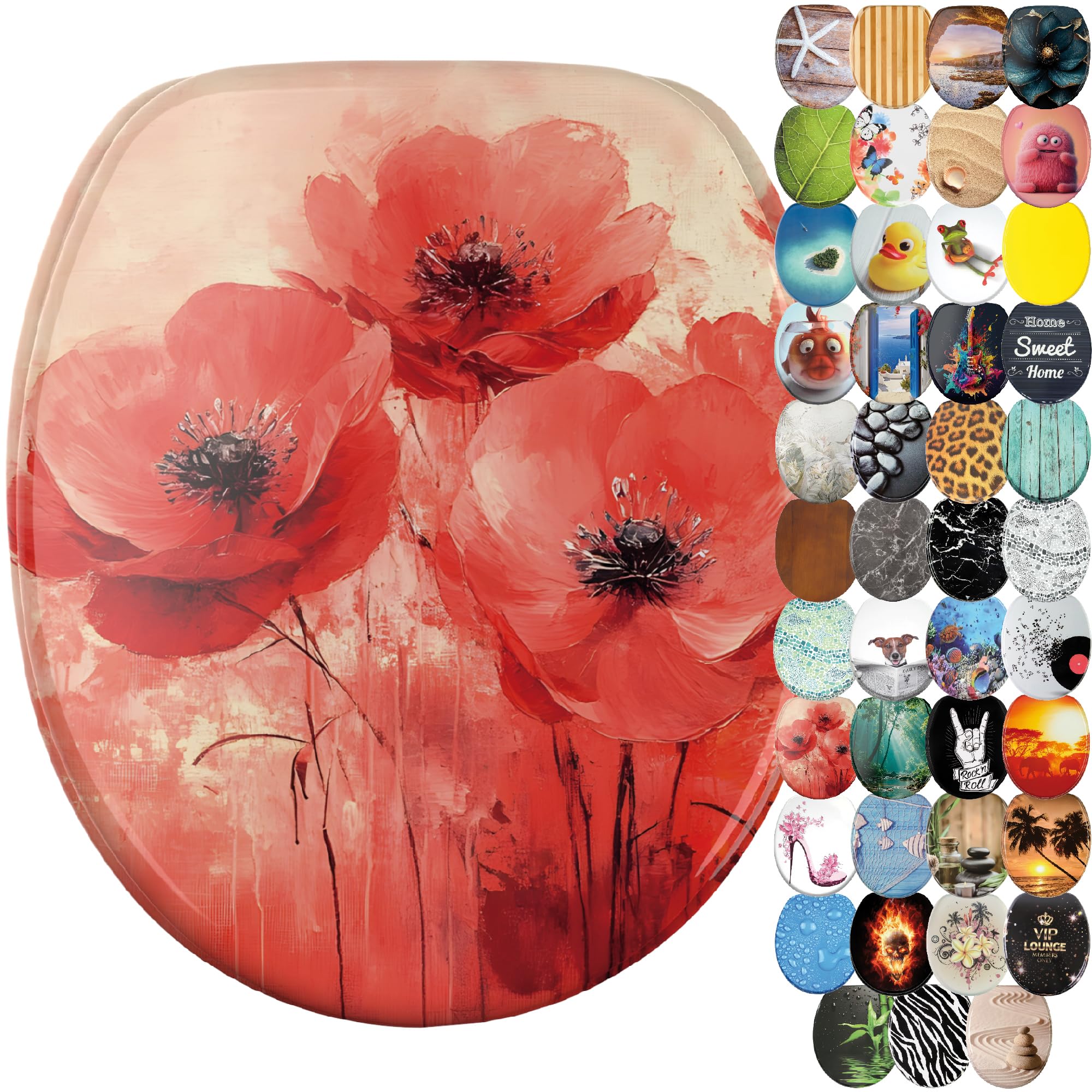 Sanilo Toilettendeckel mit Absenkautomatik – WC-Sitz Poppy