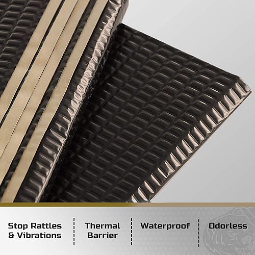 Miniatura 7 de Siless Alfombrilla de amortiguación de sonido negra de 50 mil 52 pies cuadrados  Alfombrilla amortiguadora de sonido  Material de amortiguación de