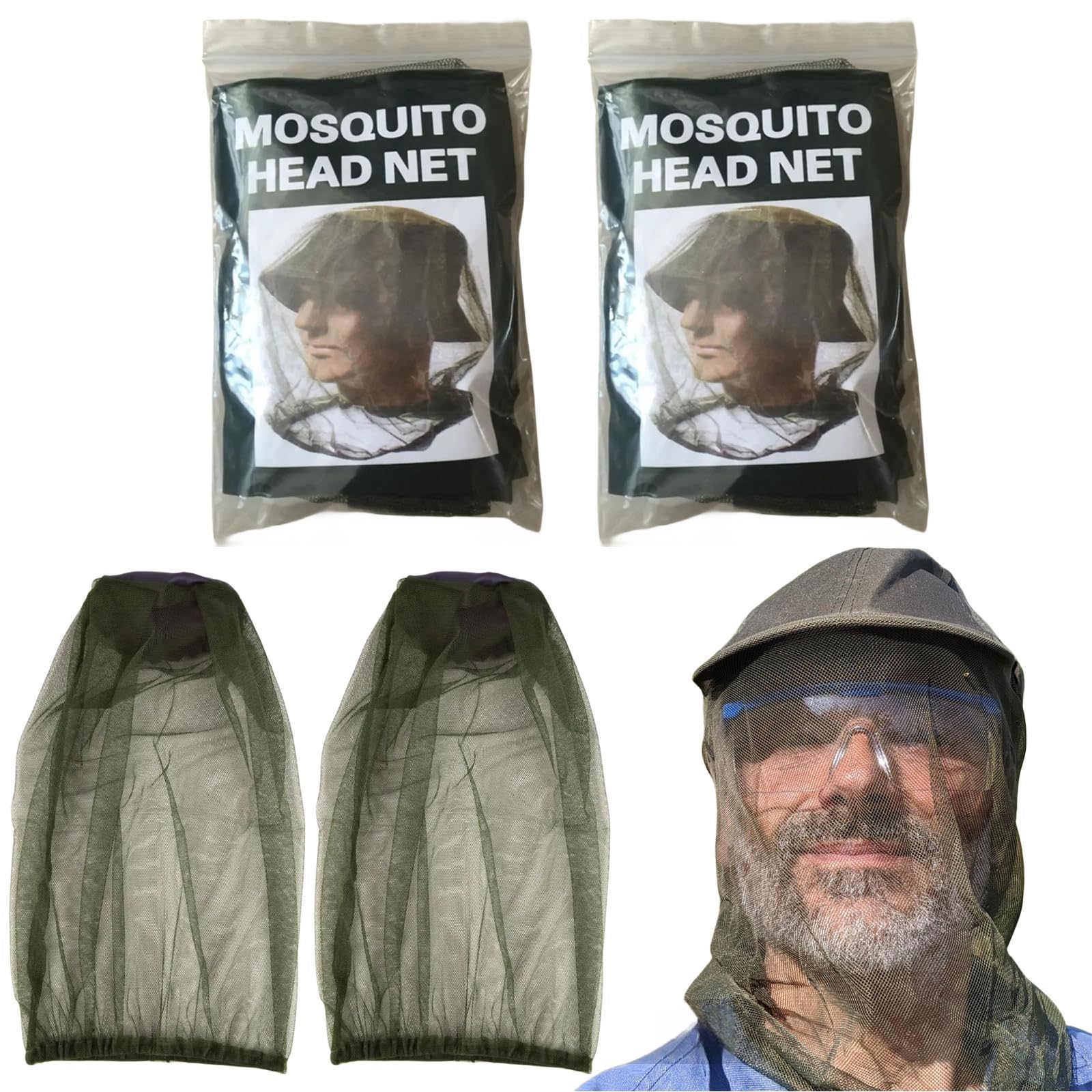 Sombrero con Mosquitera,Red para Moscas para la Cara, Mosquitera de Cabeza Cubierta Malla Red de Cabeza Protección Facial Equipo de Pesca al Aire Libre