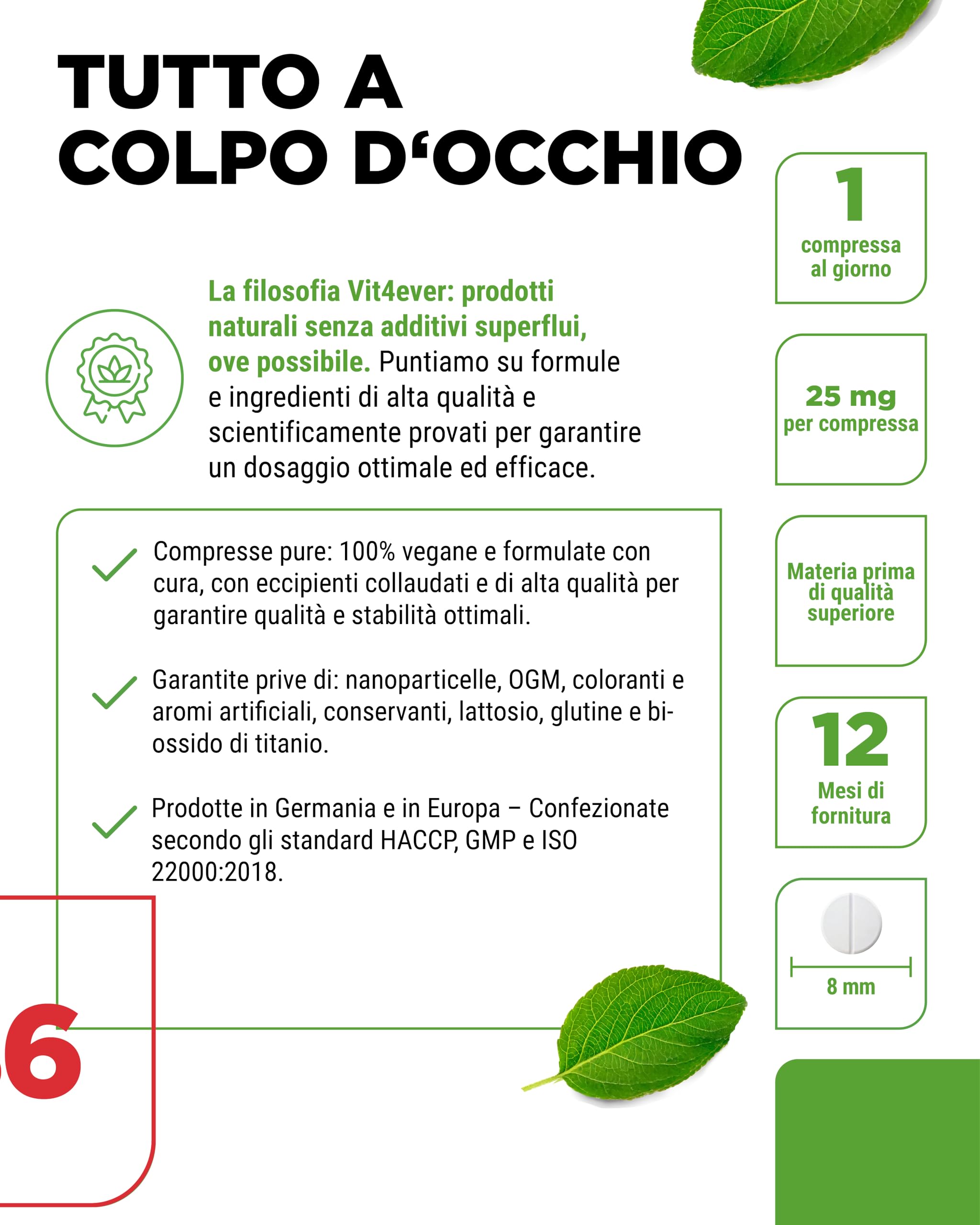 Vitamina B6 come P-5-P - 365 compresse - Dosaggio elevato con 25 mg (piridossal-5-fosfato) - Premium: vitamina B6 bioattiva - Senza additivi indesiderati - Vegan
