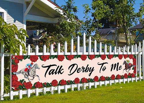 Miniatura 1 de Cartel con texto en inglés "Talk Derby To Me" - Cartel de decoración para jardín de Churchill Downs Kentucky, fiesta de carreras de caballos