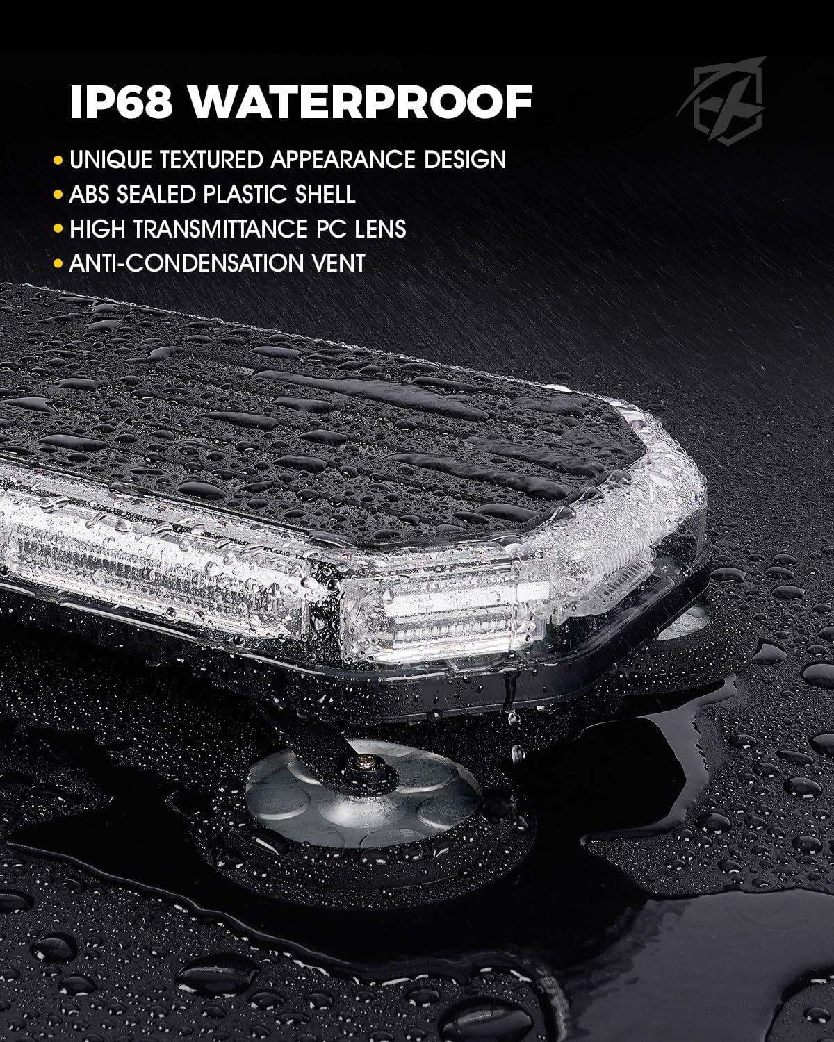 Xprite 42 LED Roofop Beacon Strobe Light Bar Emergency Warning Hazard Flashing Snowplow Lights w/Controller for Construction Vehicles Tow Trucks Postal Cars Amber/White