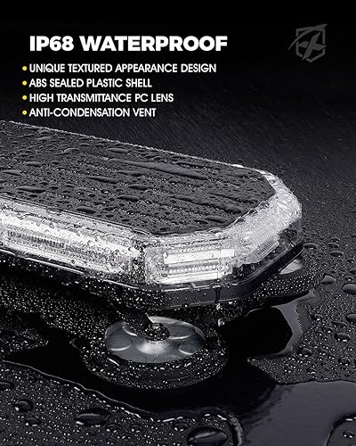 Miniatura 4 de Xprite 42 luces LED estroboscópicas para techo, barra de luz de advertencia de peligro de alta visibilidad con panel de control y patrón de bandera