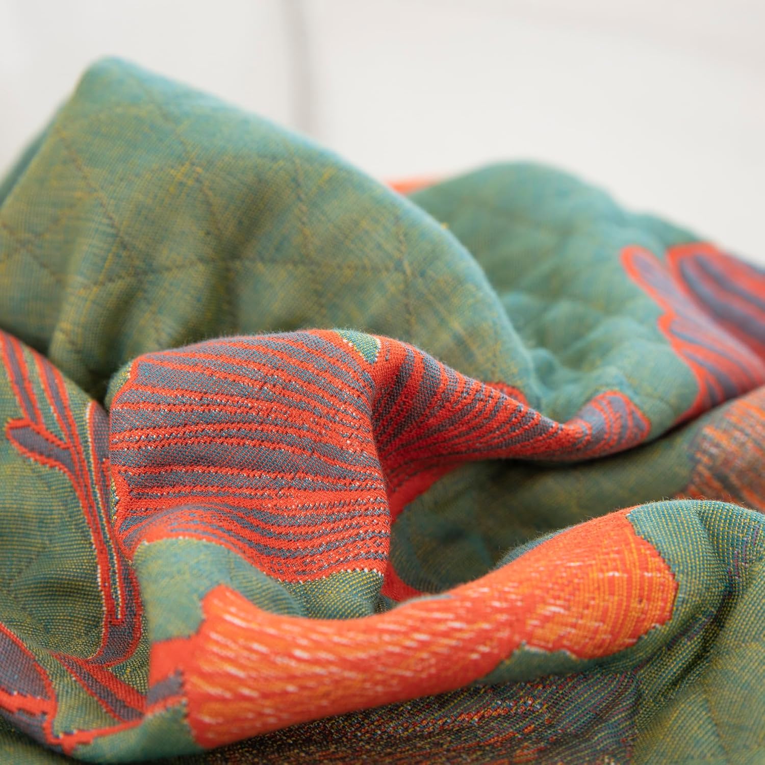 100% Cotton Jacquard Decorative Pillow Covers, 18x18 Inch Soft Boho Pillow Covers,Set of 2, for Living Room Sofa Bed Couch (Green Orange)
