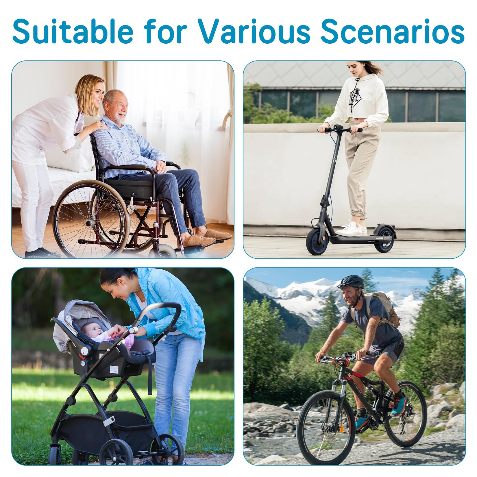 2 Pezzi Portabicchieri per Passeggino con 2 Ganci Universale Regolabile Rotazione a 360 Gradi Portabicchieri per Passeggino Bicicletta Buggy Accessorio per Carrozzine e Sedia a Rotelle
