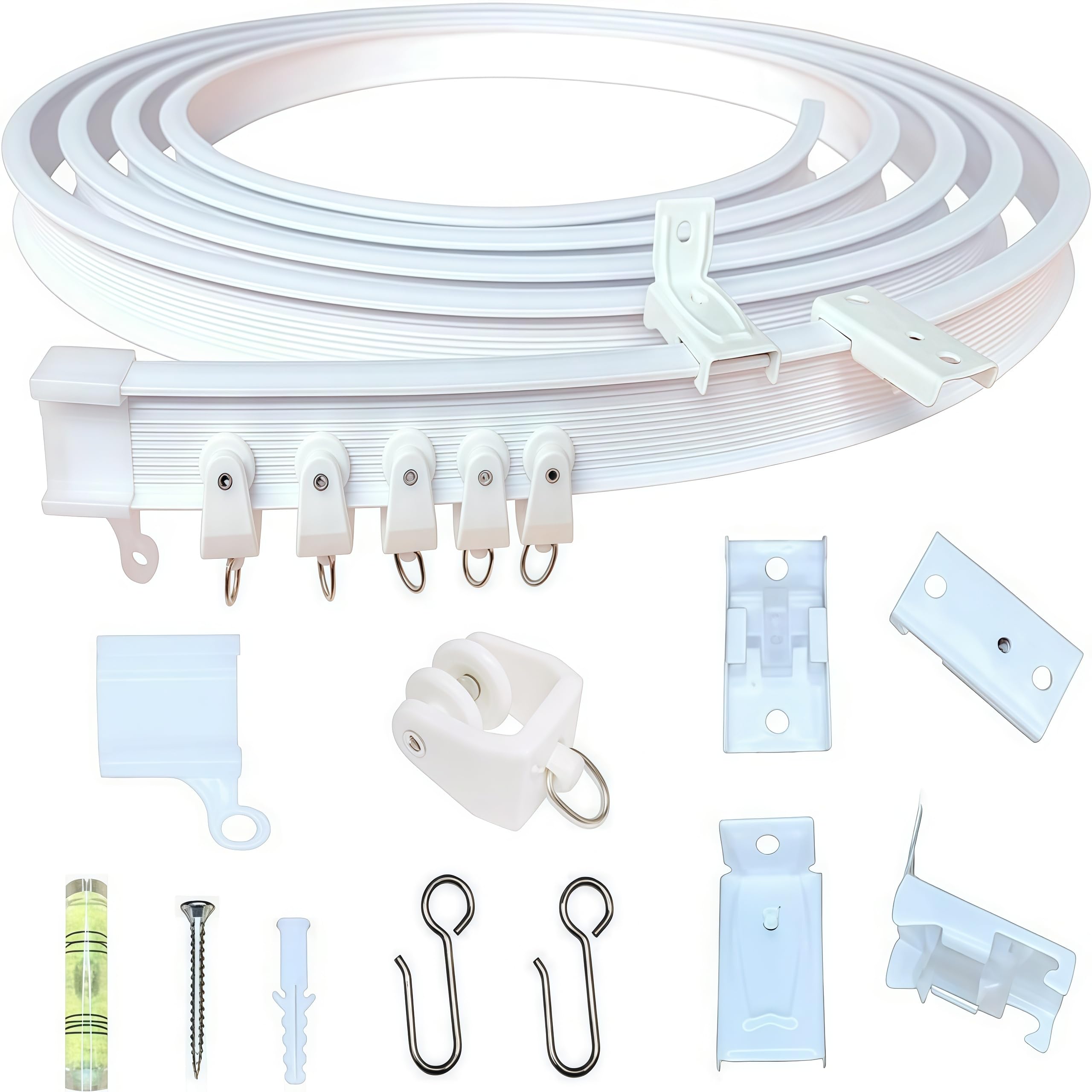 Ceiling Track For Curtains 3 Meter Flexible Bendable Curtain Suitable For Bay Windows Room Partitions And Shower Tracks White