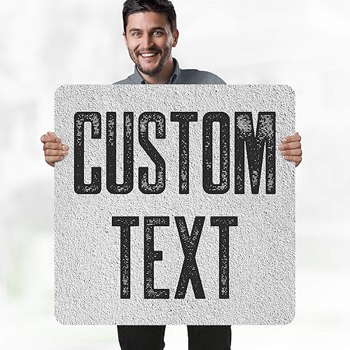 Miniatura 638 de My Sign Center - Letrero personalizado, 11 colores de fuente, 13 estilos de fuente, 4 opciones de agujero, 22 tamaños, 8 x 32 pulgadas, sin óxido,