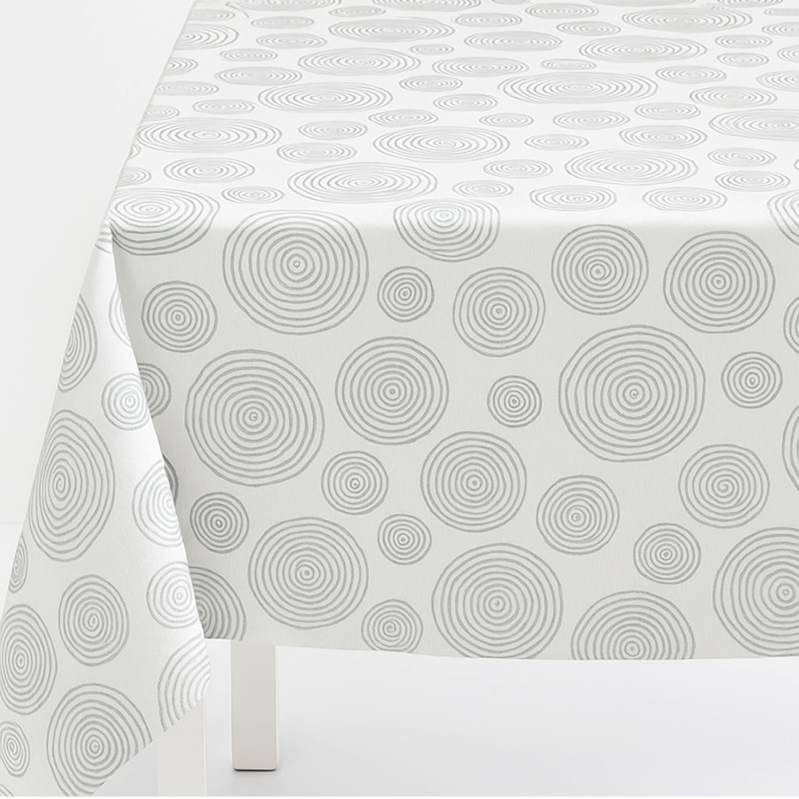 Mantel Hule Hojas Rollo Entero de 20 m - Mantel Mesa Rectangular de PVC para Cocina o Comedor - Impermeable y Antimanchas - Fácil de Limpiar y Resistente - Estilo Circulos