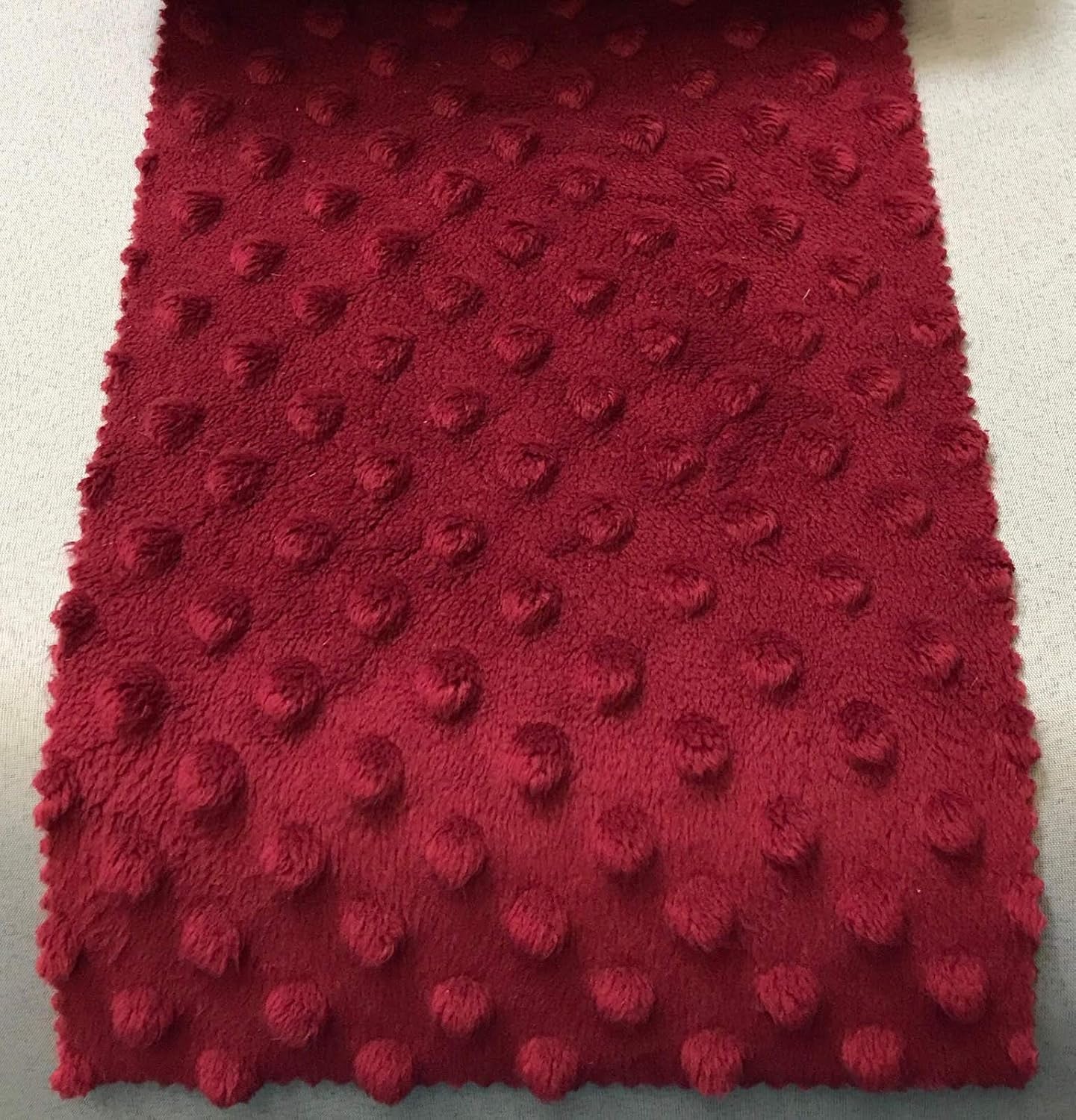 LUVFABRICS Very Soft Minky dimple dot Fabric by The Yard (Biking Burgundy)