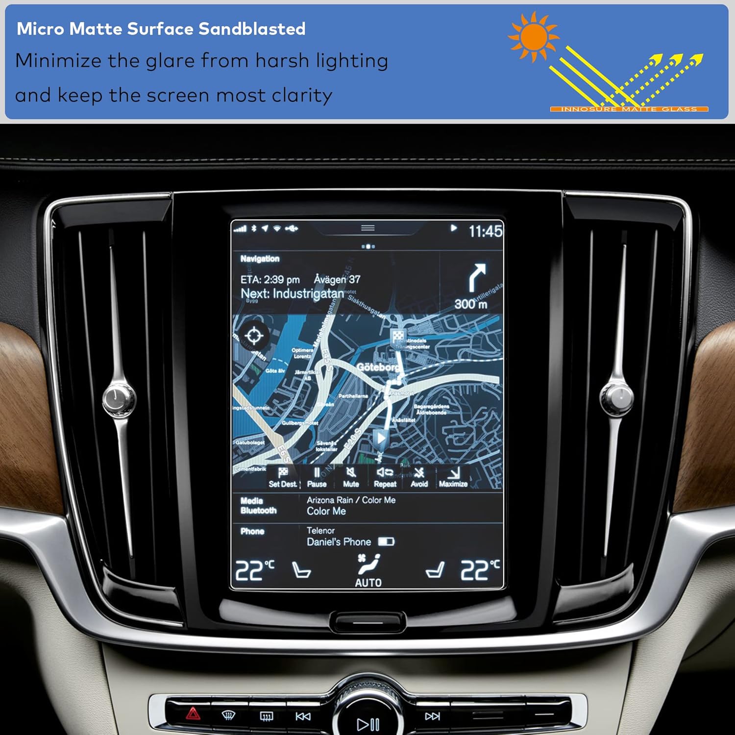 innosure tempered glass screen protector designed for volvo xc40 xc60 xc90 2021 2023 s60 s90 2018 2023 v602019 2023 8 7 inch dashboard t