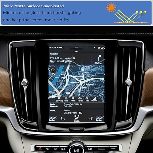 Miniatura 4 de Protector de pantalla de vidrio templado para Volvo EC40  EX40  S60  S90  V60  V60  V90  XC40  XC60  XC90 de 8.7 pulgadas antirreflejos (mate)