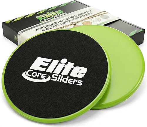 Elite Sportz Core Sliders For Working Out | Dual Sided Home Core Workout Equipment For Carpet & Hardwood Floors | Gliders for Exercising - Travel Workout Equipment For Athlete - Fitness Sliders