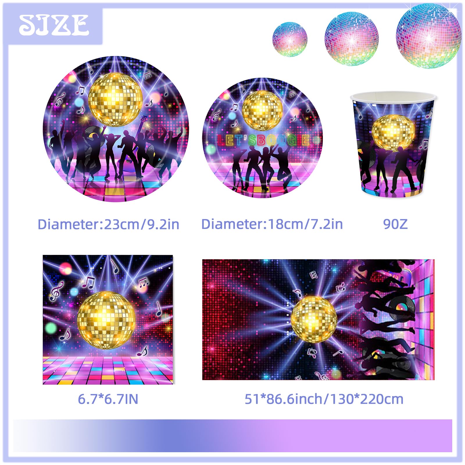 69Pcs 80s Party Supplies Tableware Set 16 9