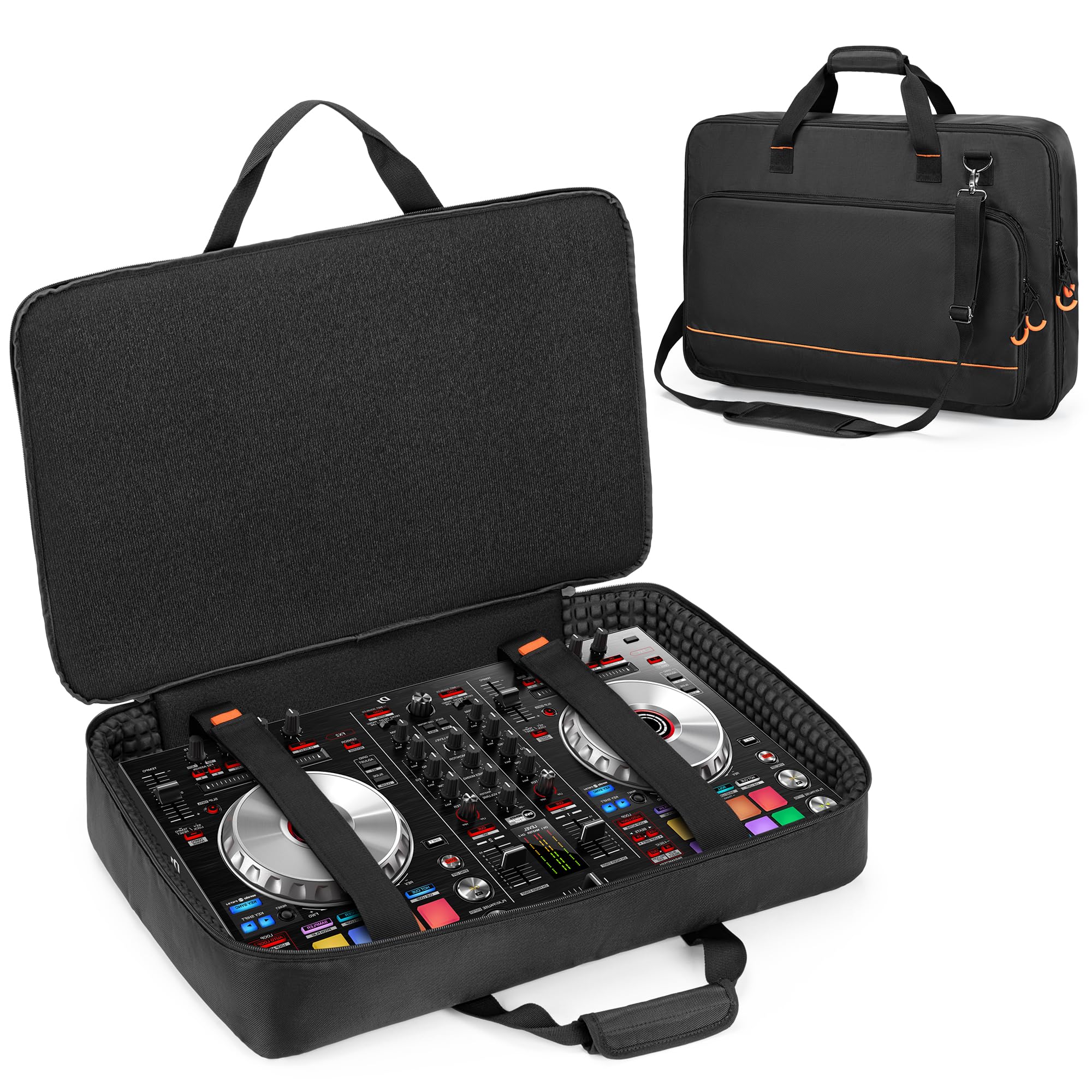 Rexmica Custodia da Viaggio per Controller DJ, Cavi o Accessori (M, Nero) | Compatibile con Pioneer DDJ SR/SR2/DDJ REV1 e la Maggior Parte dei Controller DJ Standard