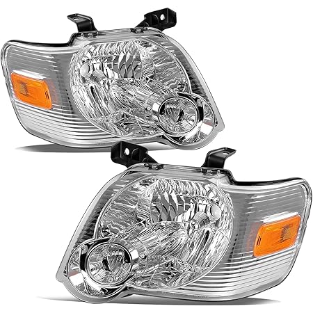 Amazon Com For 06 10 Ford Explorer Sport Trac Chrome Clear Headlights Front Lamps Direct Replacement Left Right Automotive