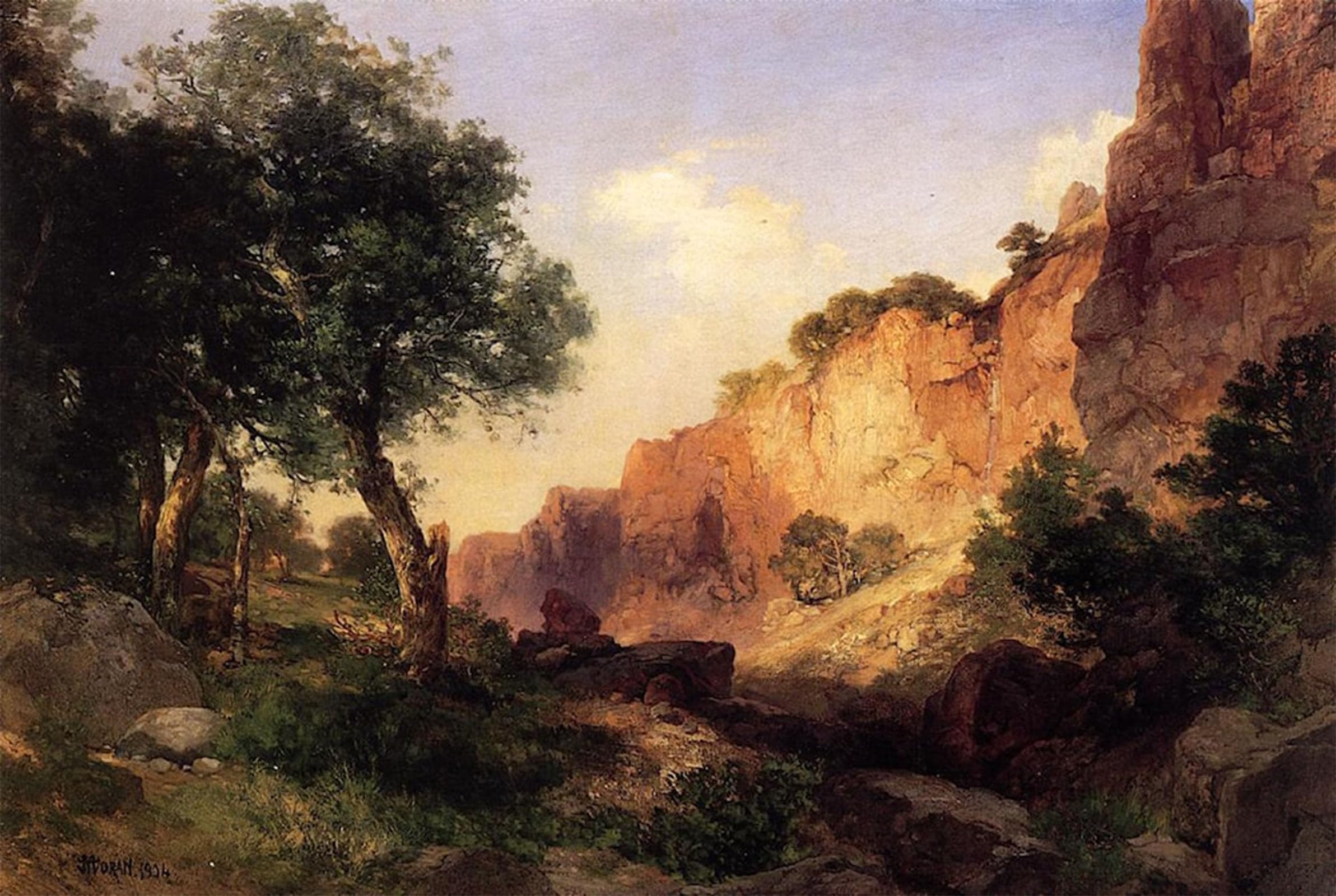 POSTERIIk Vintage Art Print Images Pictures Print the Grand Canyon Hance Trail by Thomas Moran Modern Colour Posters for Office Home Decor 60x90cm