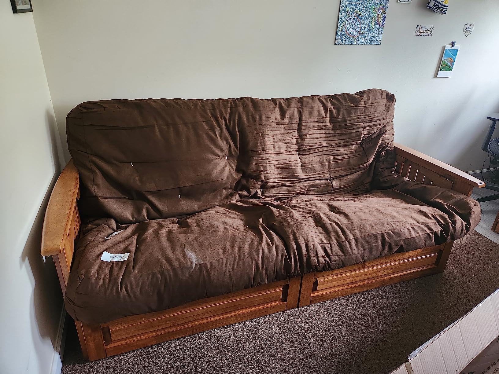 74/mo Finance Nirvana Futons Brentwood Tray Arm Futon Frame, Drawers