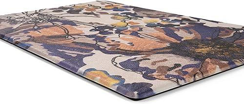 Miniatura 3 de Rugshop Modern Bright Flowers - Alfombrilla antifatiga para pie, 18 x 47 pulgadas, color crema