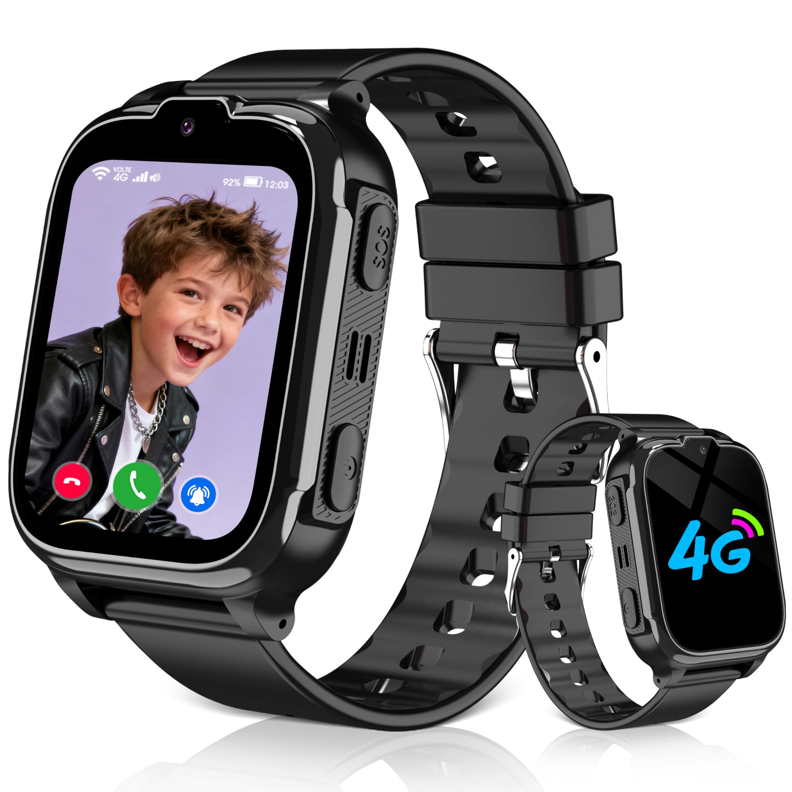 Smart Watch Child GPS, 4G Smartwatch Children GPS Watch Children Locator and Calls Phone Video Call Waterproof SOS Mobile Game Voice Chat Alarm Clock Class Mode Student Gift