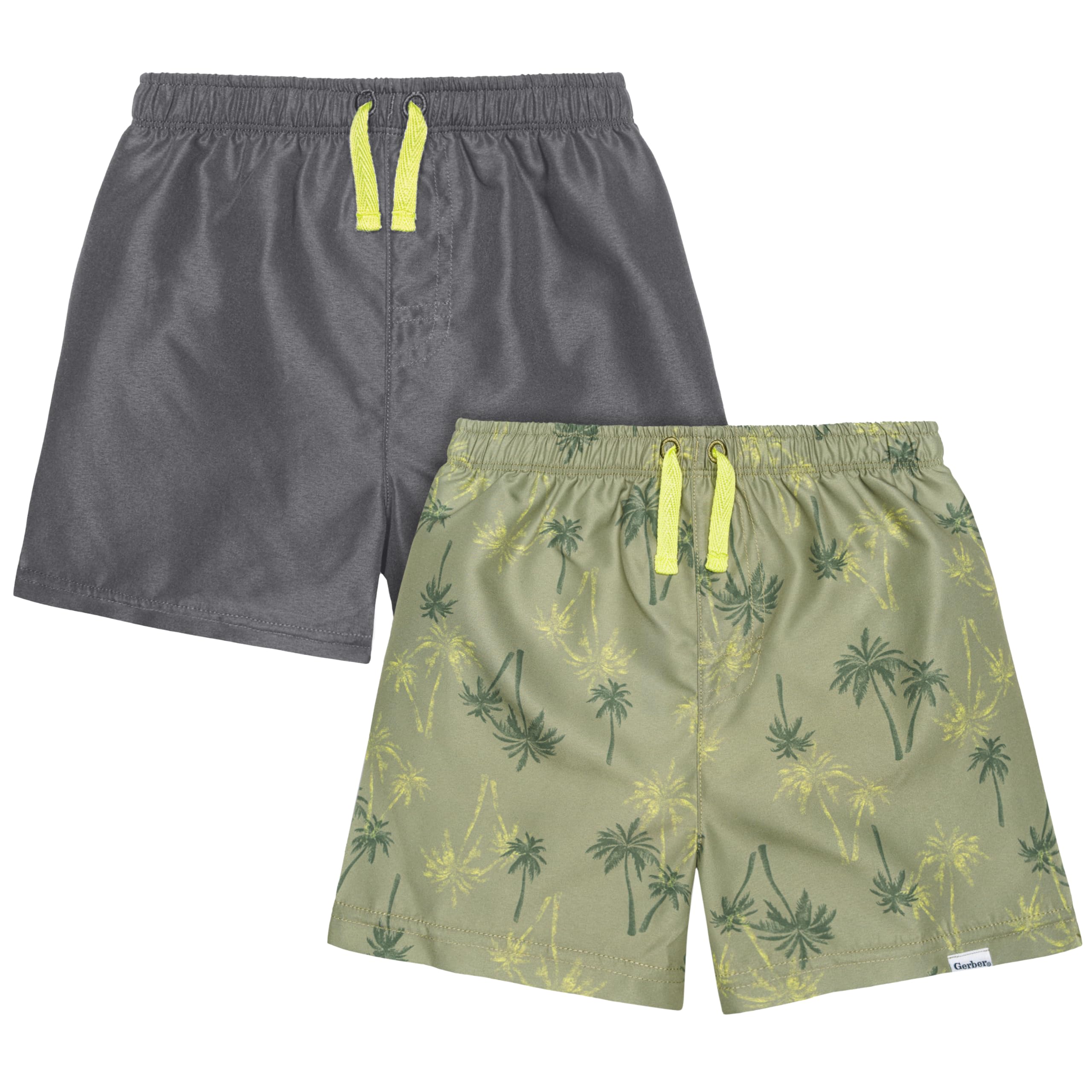 Gerber Baby Boys' Toddler 2-Pack Swim Trunks