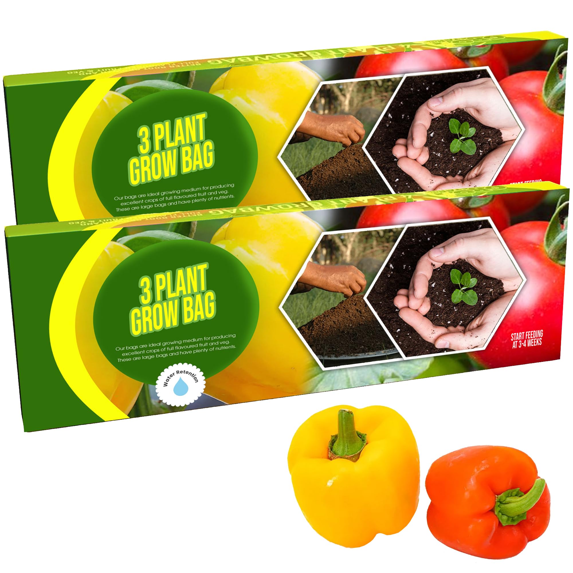 Storm Trading Group Brown 3 Plant Grow Bags With Balanced Nutrients For Fruit & Veg Ideal Grow In Greenhouses (24 Litres (1 Bag))