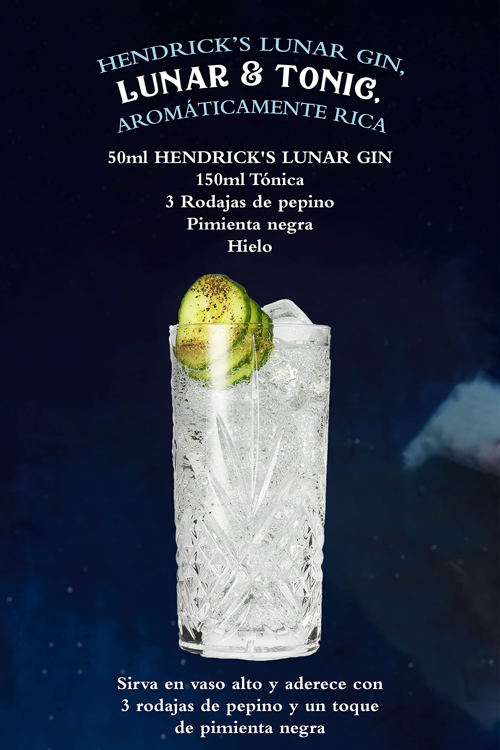Hendrick's Lunar Ginebra Premium, edición limitada, 700ml