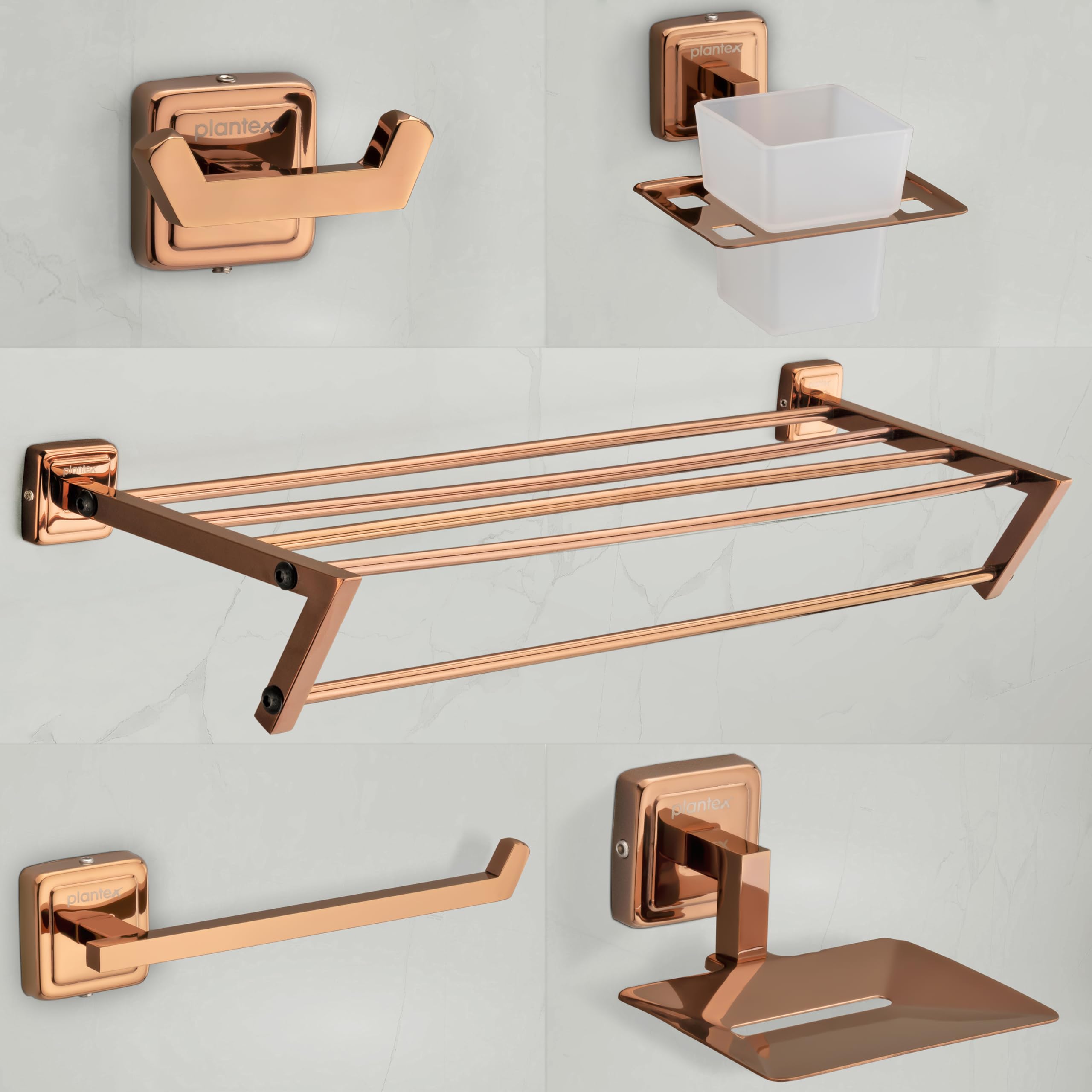 Plantex Decan 304 Grade Stainless Steel Towel Rack for Bathroom/Soap Holder/Napkin Ring/Tumbler Holder/Robe Hook/Bathroom Accessories - Rose Gold (B0CJRQ255S) Amazon Price History, Amazon Price Tracker