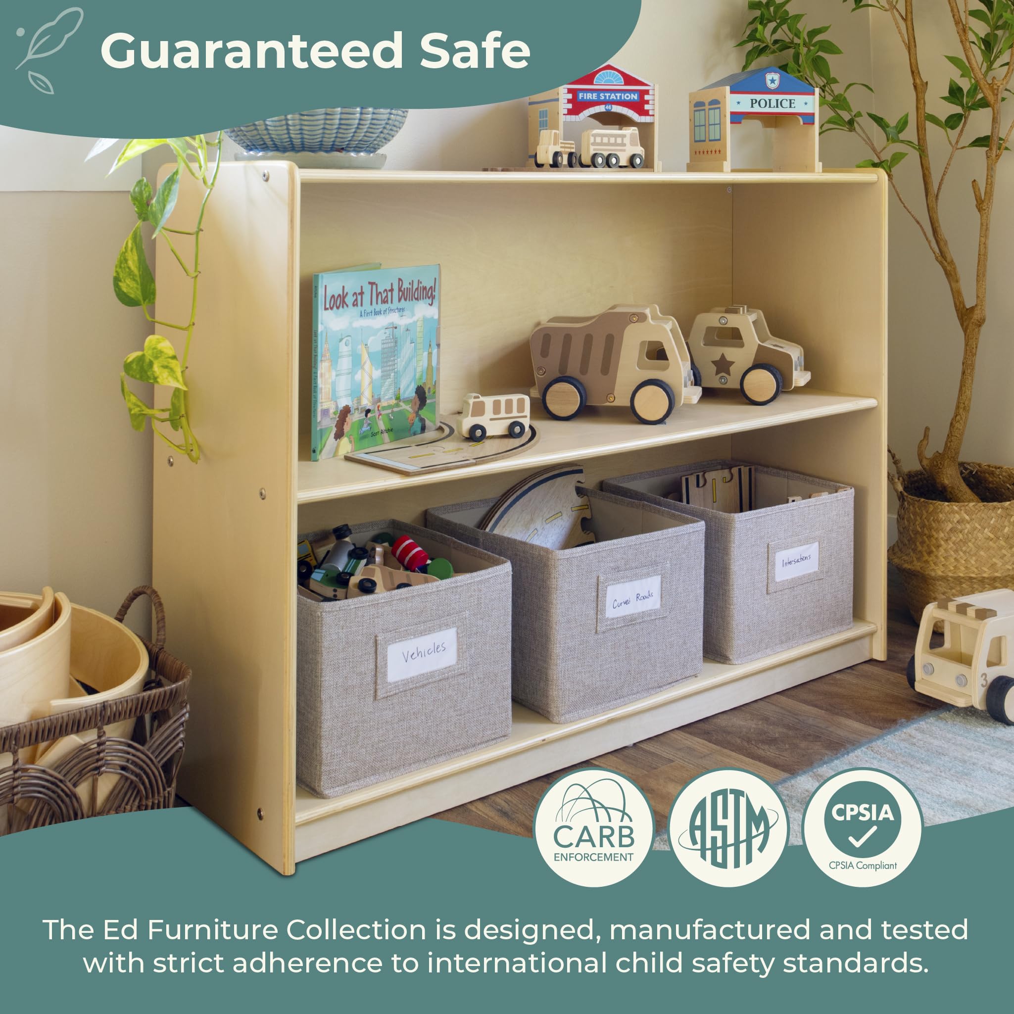 Amazon.com: Guidecraft EdQ Two Shelf Open Storage 30'' Natural