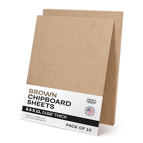 Chipboard Sheets 8.5" x 11", Pack of 10 - USA-Made