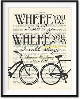 Customized Vintage Bible Page Personalized, Where You Go I Will Go - Ruth 1:16 - Bible Verse Scripture - Christian Art Print, Unframed, Christian Wall and Home Decor Poster, All Sizes