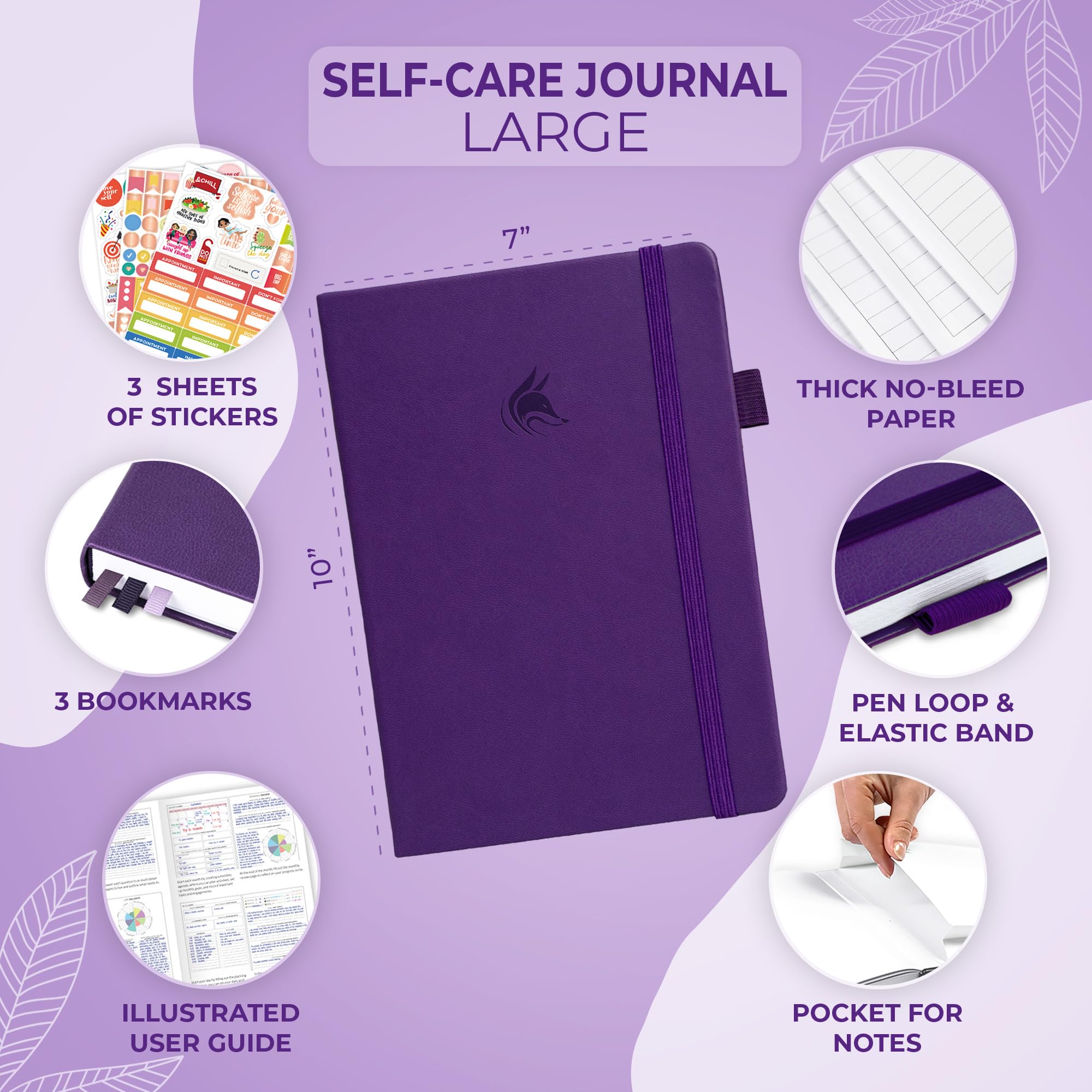 Clever Fox Diario per la cura di sé, diario benessere e riflessione quotidiana, per la salute mentale e lo sviluppo personale, diario per la cura di sé, meditazione e umore, per donne e uomini, grande
