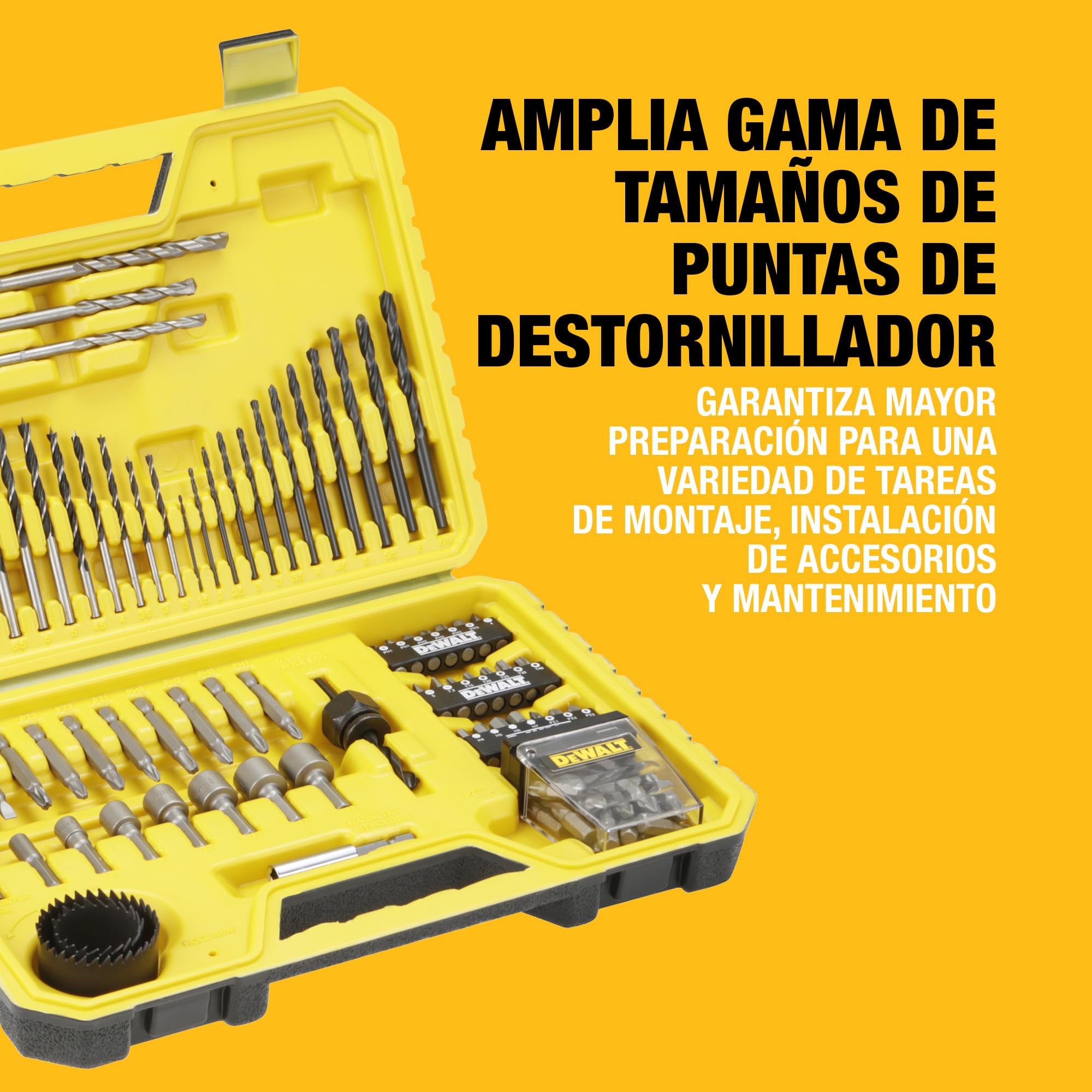 DEWALT - Juego de taladro mixto (100 piezas), DT71563-QZ