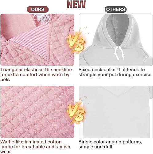 Miniatura 6 de BEAUTYZOO Suéter con capucha para perros pequeños y medianos con bolsillos, ropa para perros pequeños y medianos, abrigos de algodón laminado para