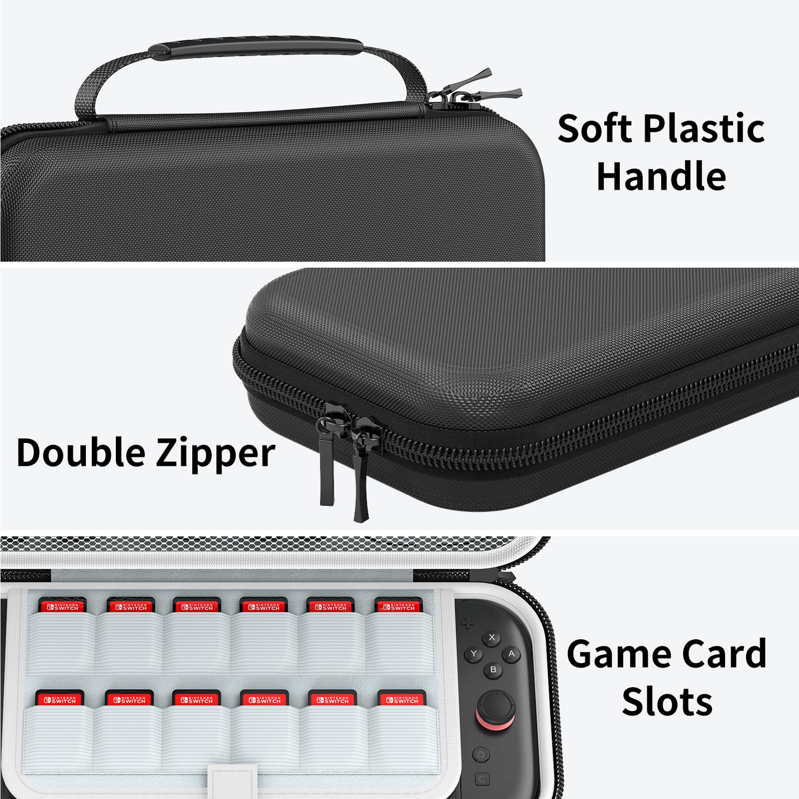 HEYSTOP [48 Pezzi] Custodia per Nintendo Switch 2 Custodia da Viaggio Portatile con Protezione Rigida Completa Ampia capacità di Archiviazione e 18 Slot per Schede di Gioco per Accessori Switch 2