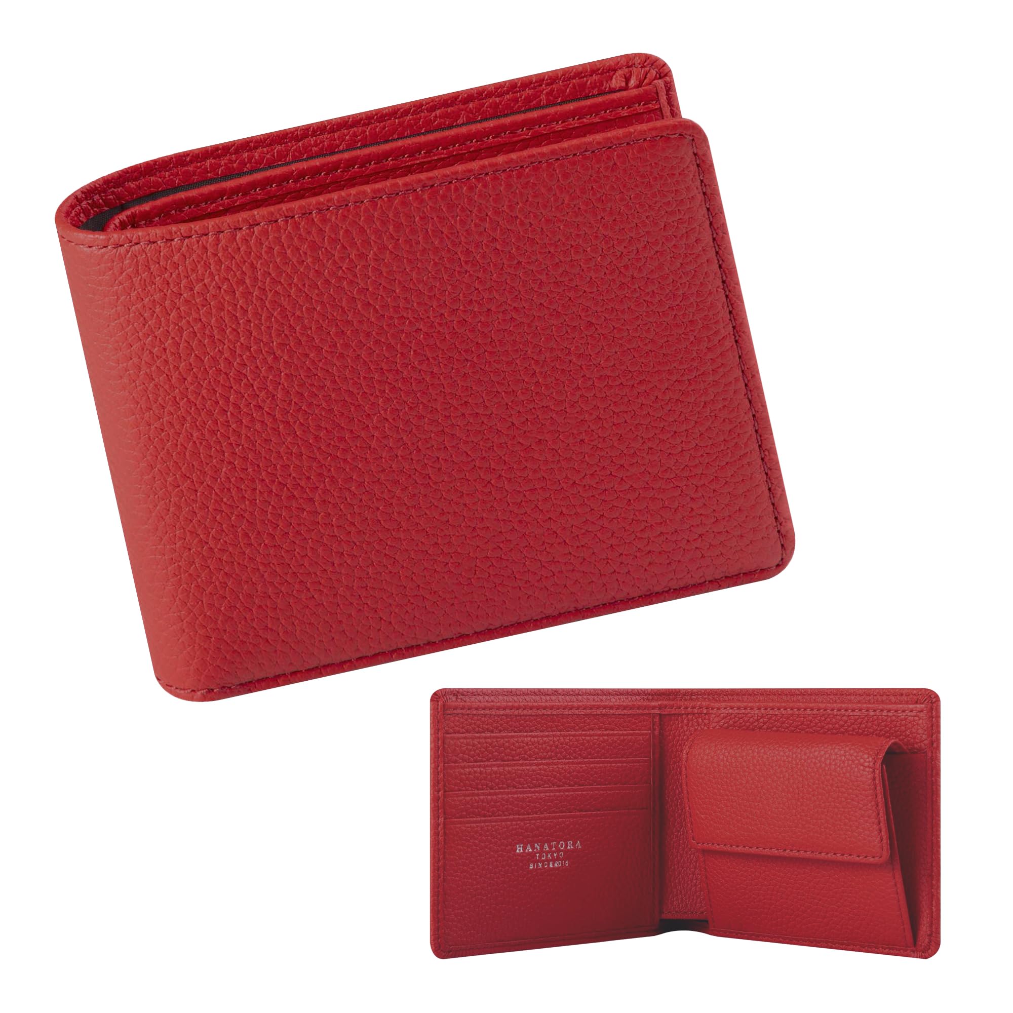 [hanatora] 本革 ミニ財布 シュリンクレザー 二つ折り財布 薄型 小さい財布 スリム コンパクト カードケース レディース メンズ サイフ 小銭入れ シンプル 2つ折り ウォレット 赤 レッド PSA02-C-Red Amazon | [HANATORA] 本革 ミニ財布 シュリンクレザー 三つ折り財布