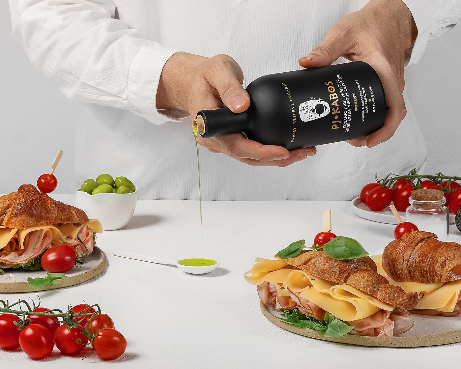 P.J. KABOS Fresh 2025/26 Harvest, Very High Phenolic (699 mg/kg), USDA Organic Greek Extra Virgin Olive Oil, Kosher, Greece, Cold Extracted, 16.9oz, “Family Reserve Organic - Robust” (2PACK)